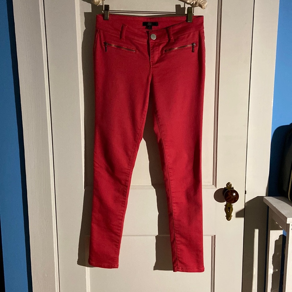 Fire Los Angeles skinny red jeans, size 3